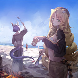 This is a pixiv picture whose title is beach.