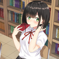 This is a pixiv picture whose title is 図書委員の気になるあの子.