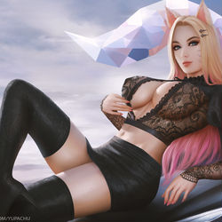 This is a pixiv picture whose title is Ahri.