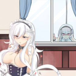 This is a pixiv picture whose title is ２階にある指揮官の部屋を覗き見するダイドー.