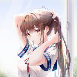 This is a pixiv picture whose title is ポニーテール.
