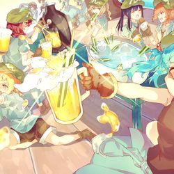 This is a pixiv picture whose title is 河童の宴.