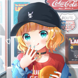 This is a pixiv picture whose title is ハンバーガーシャロちゃん.