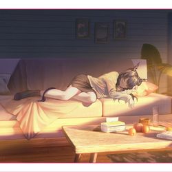 This is a pixiv picture whose title is 一天.