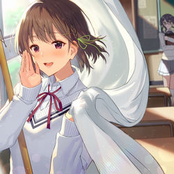 This is a pixiv picture whose title is 「 今日一緒にかえろ？ 」.