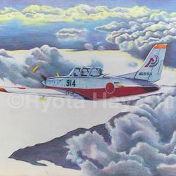 This is a pixiv picture whose title is 雲海越えて T-7.