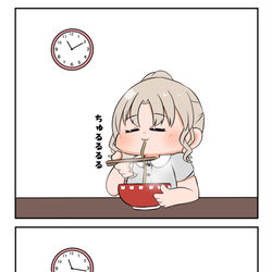 This is a pixiv picture whose title is 麺を1本ずつすするクレアさん.