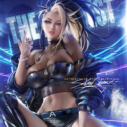 This is a pixiv picture whose title is KDA阿卡丽 KDA Akali pinup.