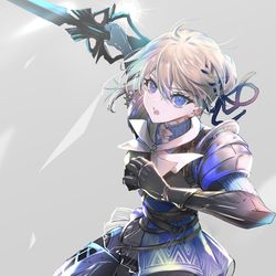This is a pixiv picture whose title is 〔knight〕girl.