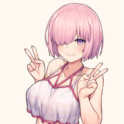 This is a pixiv picture whose title is 水着マシュ.