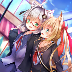 This is a pixiv picture whose title is でーと (skeb).