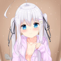 This is a pixiv picture whose title is 怖い映画を見て夜寝られなくなった妹.