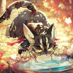 This is a pixiv picture whose title is 饮水处.