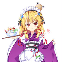 This is a pixiv picture whose title is 和風メイド諏訪子ちゃん.