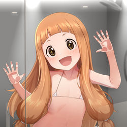This is a pixiv picture whose title is 市原さんがガラス張りの風呂でハメられるやつ.