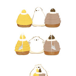 This is a pixiv picture whose title is モンブランとしろくま.