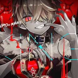 This is a pixiv picture whose title is 【鏡音レン】KING【カバー】.