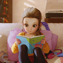 This is a pixiv picture whose title is The reader.
