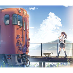 This is a pixiv picture whose title is 「キミは乗っちゃダメ」.