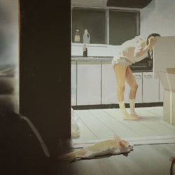 This is a pixiv picture whose title is 弥生、夜食.