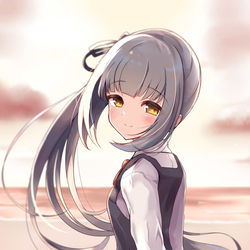 This is a pixiv picture whose title is 霞と黄昏時に(新刊表紙).
