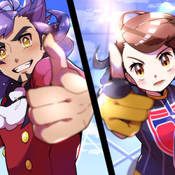 This is a pixiv picture whose title is ダンデvsユウリ.