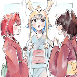 This is a pixiv picture whose title is ぴょこぴょこ帽子で遊ぶ らくがき.