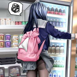 This is a pixiv picture whose title is 写真 超市少女 理子.