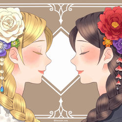 This is a pixiv picture whose title is 10日目「髪飾り」.