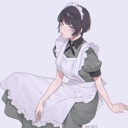 This is a pixiv picture whose title is 不機嫌メイド.
