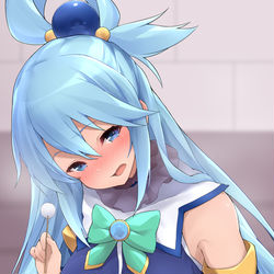 This is a pixiv picture whose title is 耳かきアクア様.