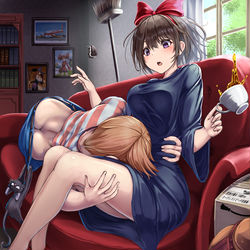 This is a pixiv picture whose title is 魔女宅のトンボとキキ.
