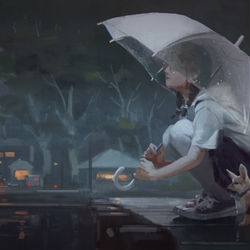 This is a pixiv picture whose title is 水無月、梅雨.