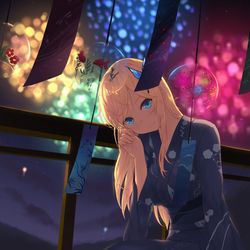 This is a pixiv picture whose title is 夏の夜.
