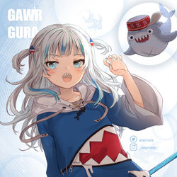 This is a pixiv picture whose title is Gawr Gura.