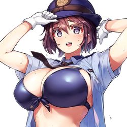 This is a pixiv picture whose title is クールビズやりすぎ警察ちゃん.