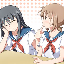 This is a pixiv picture whose title is 「コンフリクトガール」おしゃべりの隙間に.