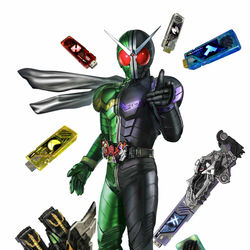 This is a pixiv picture whose title is 仮面ライダーＷ　サイクロンジョーカー.