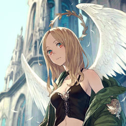 This is a pixiv picture whose title is 現代天使.