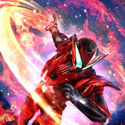 This is a pixiv picture whose title is 仮面ライダー迅　バーニングファルコン.