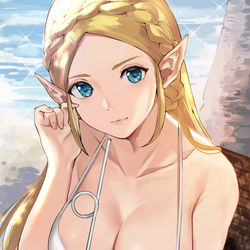 This is a pixiv picture whose title is Summer Zelda BoTW.