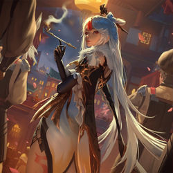 This is a pixiv picture whose title is Ningguang.