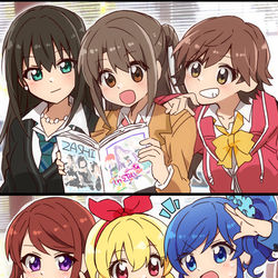 This is a pixiv picture whose title is デレマスとアイカツ！.