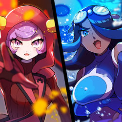 This is a pixiv picture whose title is カガリvsイズミ.