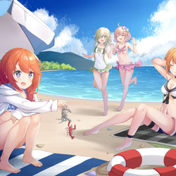 This is a pixiv picture whose title is 森の臆病者と聖なる学舎の異端児のバカンス.