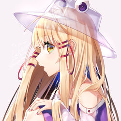 This is a pixiv picture whose title is 長髪×透明諏訪子.