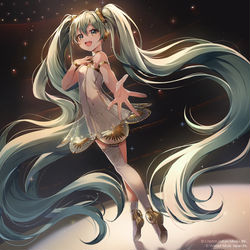 This is a pixiv picture whose title is 初音ミクシンフォニー2020〜5th Anniversary〜.