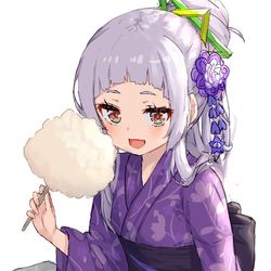 This is a pixiv picture whose title is 浴衣の紫咲シオンさん.