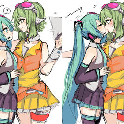 This is a pixiv picture whose title is GUMIKU GUMI x 初音ミク log22.