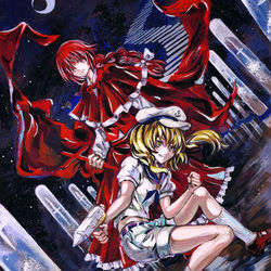 This is a pixiv picture whose title is 岡崎夢美&北白河ちゆり.